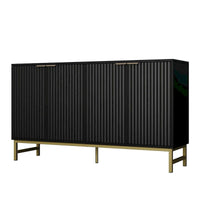JASIWAY Buffet de cuisine avec portes à motifs ondulés