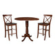 Table hauteur bar à plateau rond de 42 po et deux tabourets - Espresso