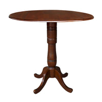 Table hauteur bar à plateau rond de 42 po et deux tabourets - Espresso