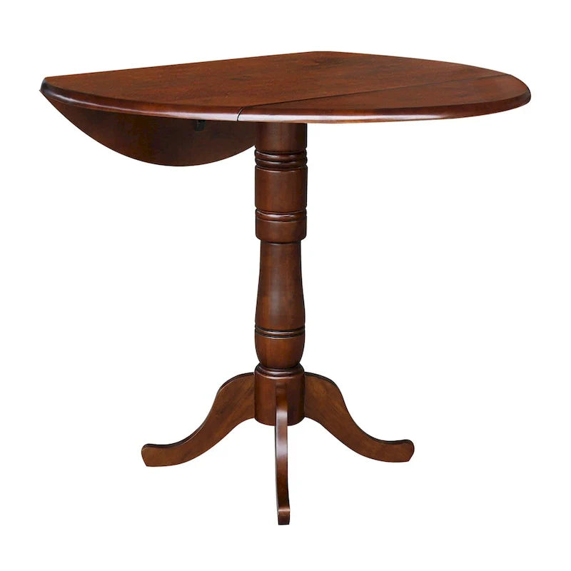 Table hauteur bar à plateau rond de 42 po et deux tabourets - Espresso