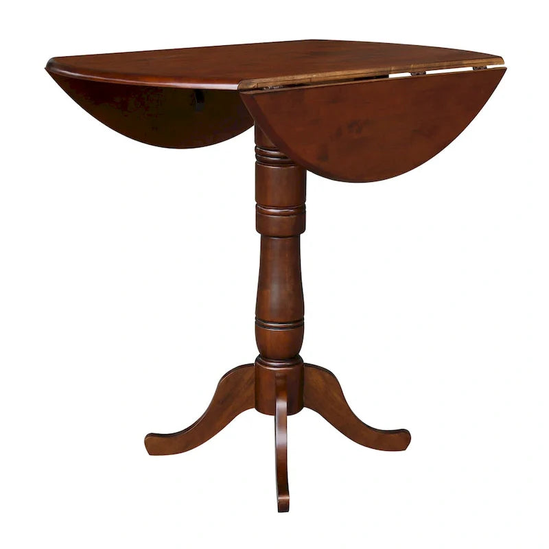 Table hauteur bar à plateau rond de 42 po et deux tabourets - Espresso
