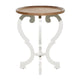 Table d'appoint ronde en bois à motif enroulé - 25x19x19