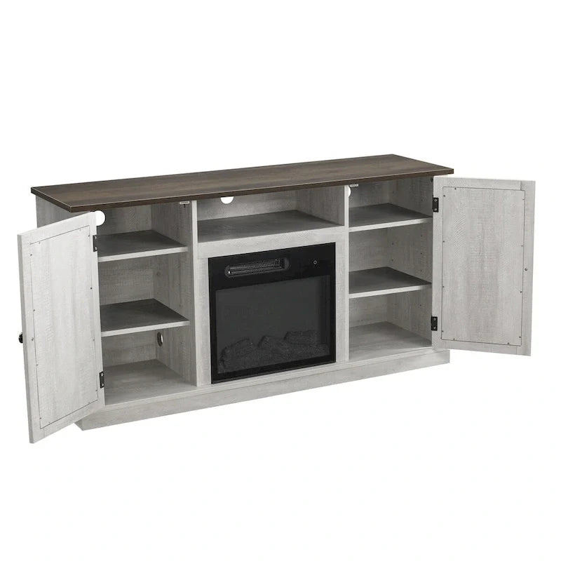 Meuble TV console de 54 po pour téléviseurs jusqu'à 60 po avec cheminée électrique - 54 po de largeur