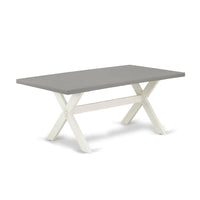 Ensemble de salle à manger East West Furniture - une table de salle à manger et des chaises Parsons en tissu de lin gris, blanc cassé (options de pièces)