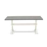 Ensemble de salle à manger East West Furniture - une table de salle à manger et des chaises Parsons en tissu de lin gris, blanc cassé (options de pièces)