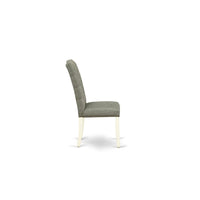 Ensemble de salle à manger East West Furniture - une table de salle à manger et des chaises Parsons en tissu de lin gris, blanc cassé (options de pièces)
