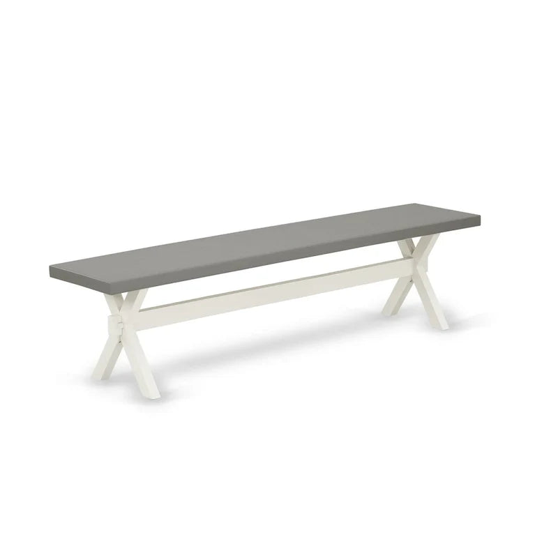 Ensemble de salle à manger East West Furniture - une table de salle à manger et des chaises Parsons en tissu de lin gris, blanc cassé (options de pièces)