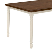 Ensemble de salle à manger classique 6 pièces, table en bois et 4 chaises avec banc