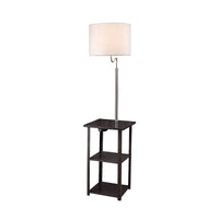 58 Table d'appoint canapé avec étagères et lampe, avec station de charge