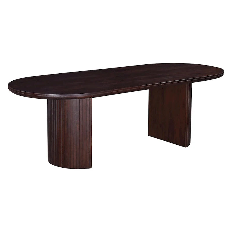 Table à manger ovale à double piédestal Geneva 94 pouces en bois
