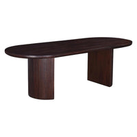Table à manger ovale à double piédestal Geneva 94 pouces en bois