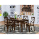 East West Furniture – Ensemble de salle à manger 7 pièces – une table de salle à manger rectangulaire et 6 chaises de salle à manger, 36 x 60 pouces, couleur cappuccino