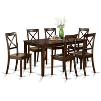 East West Furniture – Ensemble de salle à manger 7 pièces – une table de salle à manger rectangulaire et 6 chaises de salle à manger, 36 x 60 pouces, couleur cappuccino