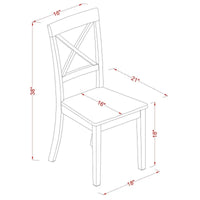 East West Furniture – Ensemble de salle à manger 7 pièces – une table de salle à manger rectangulaire et 6 chaises de salle à manger, 36 x 60 pouces, couleur cappuccino
