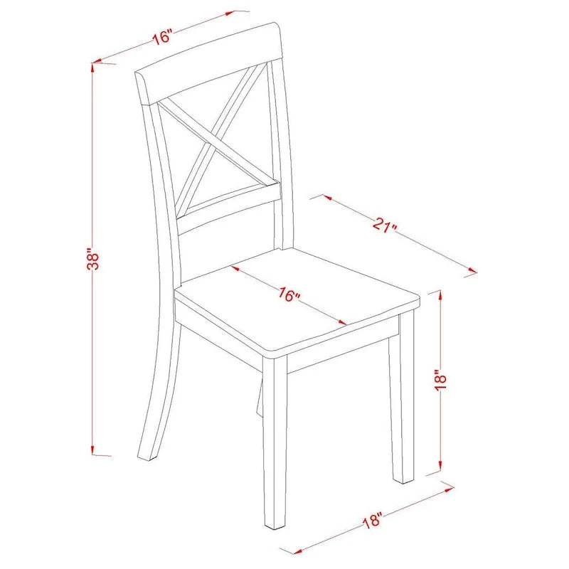 East West Furniture – Ensemble de salle à manger 7 pièces – une table de salle à manger rectangulaire et 6 chaises de salle à manger, 36 x 60 pouces, couleur cappuccino