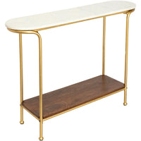 Table console moderne en techniques mixtes Micheale Marble - 76H x 109L x 28P cm