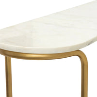 Table console moderne en techniques mixtes Micheale Marble - 76H x 109L x 28P cm