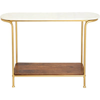 Table console moderne en techniques mixtes Micheale Marble - 76H x 109L x 28P cm