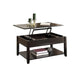 Table basse en bois avec plateau relevable, couleur noire