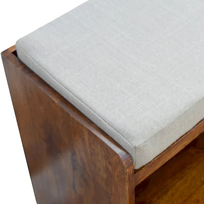 Banc à chaussures coulissant en lin couleur boue