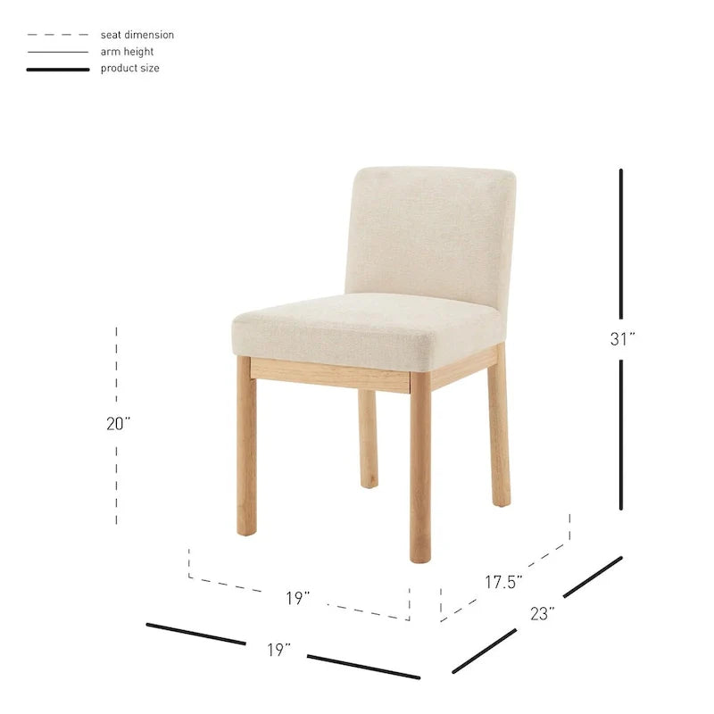 Chaises de salle à manger Bloomfield en chenille à dossier bas/haut (lot de 2)