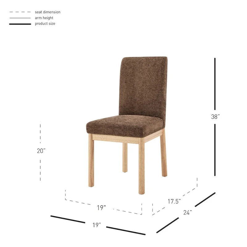 Chaises de salle à manger Bloomfield en chenille à dossier bas/haut (lot de 2)