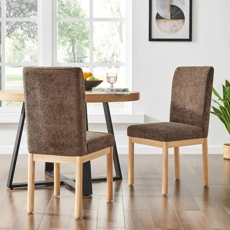 Chaises de salle à manger Bloomfield en chenille à dossier bas/haut (lot de 2)