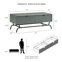 DH BASIC Ensemble de 2 tables basses et tables d'appoint modernes avec tiroirs à vagues 3D de Denhour