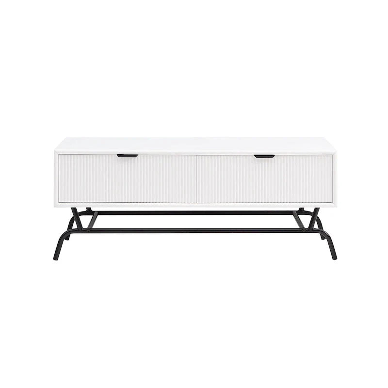 DH BASIC Ensemble de 2 tables basses et tables d'appoint modernes avec tiroirs à vagues 3D de Denhour
