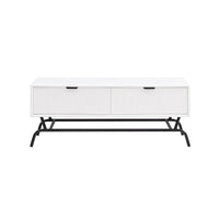 DH BASIC Ensemble de 2 tables basses et tables d'appoint modernes avec tiroirs à vagues 3D de Denhour