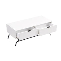 DH BASIC Ensemble de 2 tables basses et tables d'appoint modernes avec tiroirs à vagues 3D de Denhour