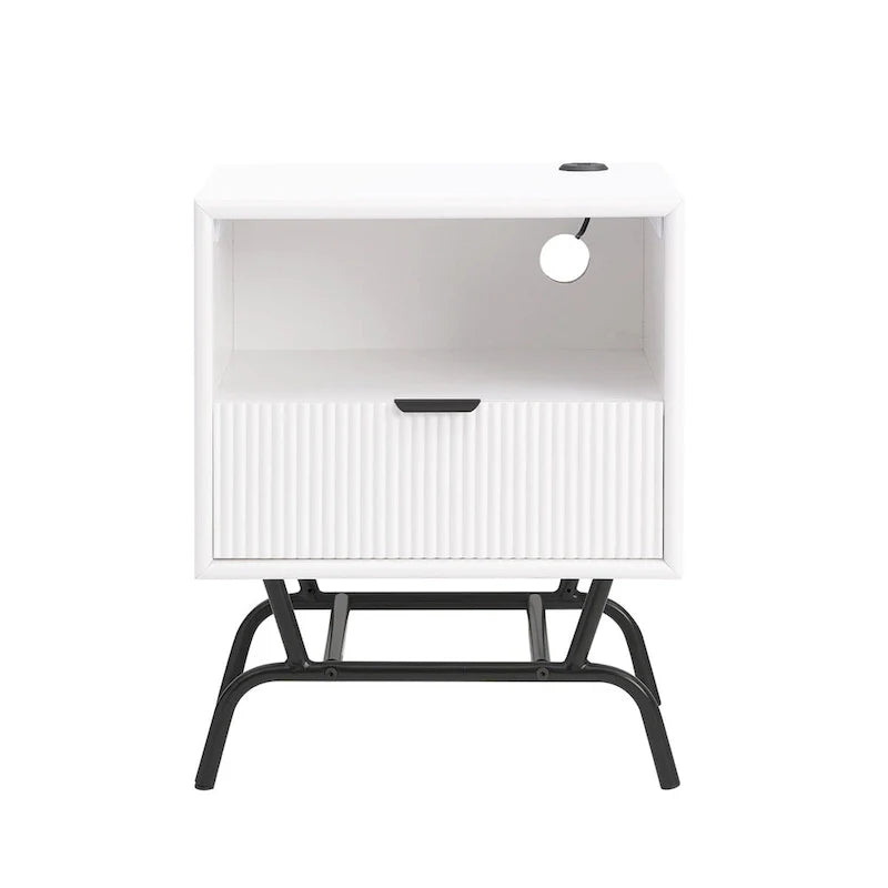 DH BASIC Ensemble de 2 tables basses et tables d'appoint modernes avec tiroirs à vagues 3D de Denhour