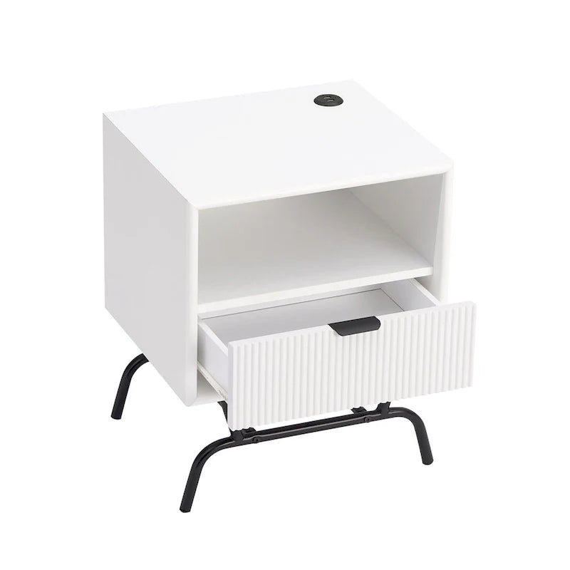 DH BASIC Ensemble de 2 tables basses et tables d'appoint modernes avec tiroirs à vagues 3D de Denhour
