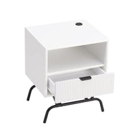 DH BASIC Ensemble de 2 tables basses et tables d'appoint modernes avec tiroirs à vagues 3D de Denhour
