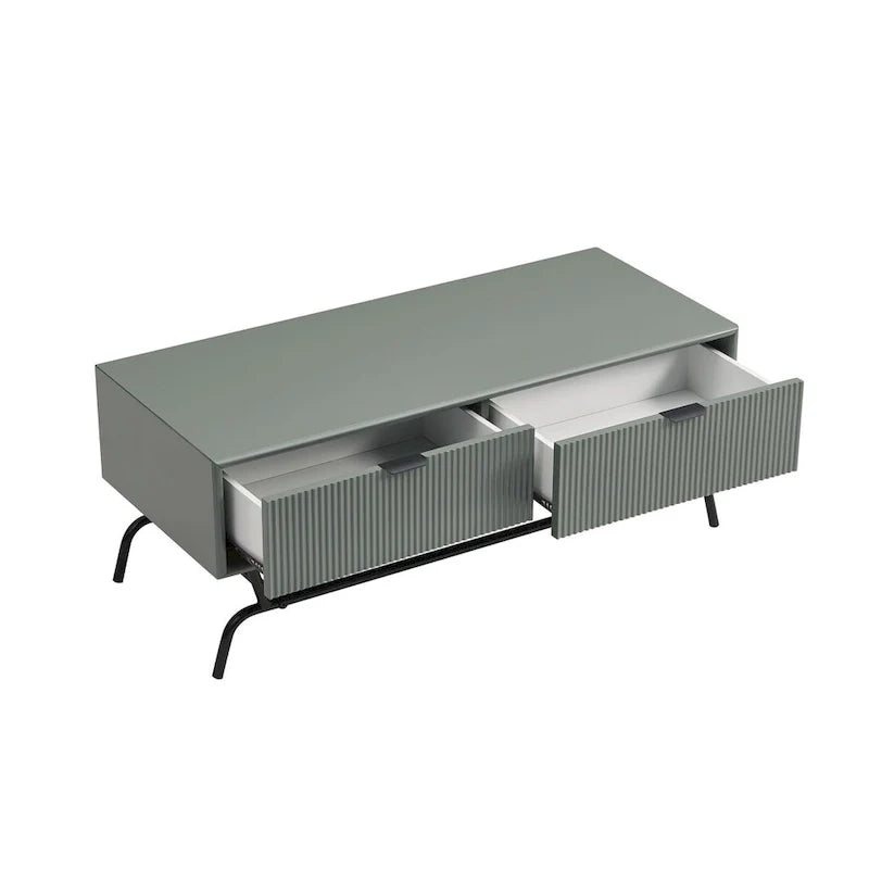 DH BASIC Ensemble de 2 tables basses et tables d'appoint modernes avec tiroirs à vagues 3D de Denhour