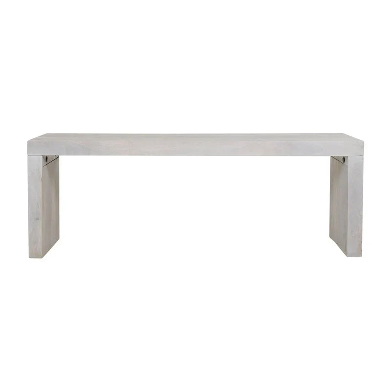 Banc Karson en bois massif blanc sable par East at Main