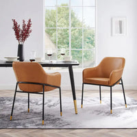 Lot de 2 chaises de salle à manger Jovi en cuir végétalien - S.O.