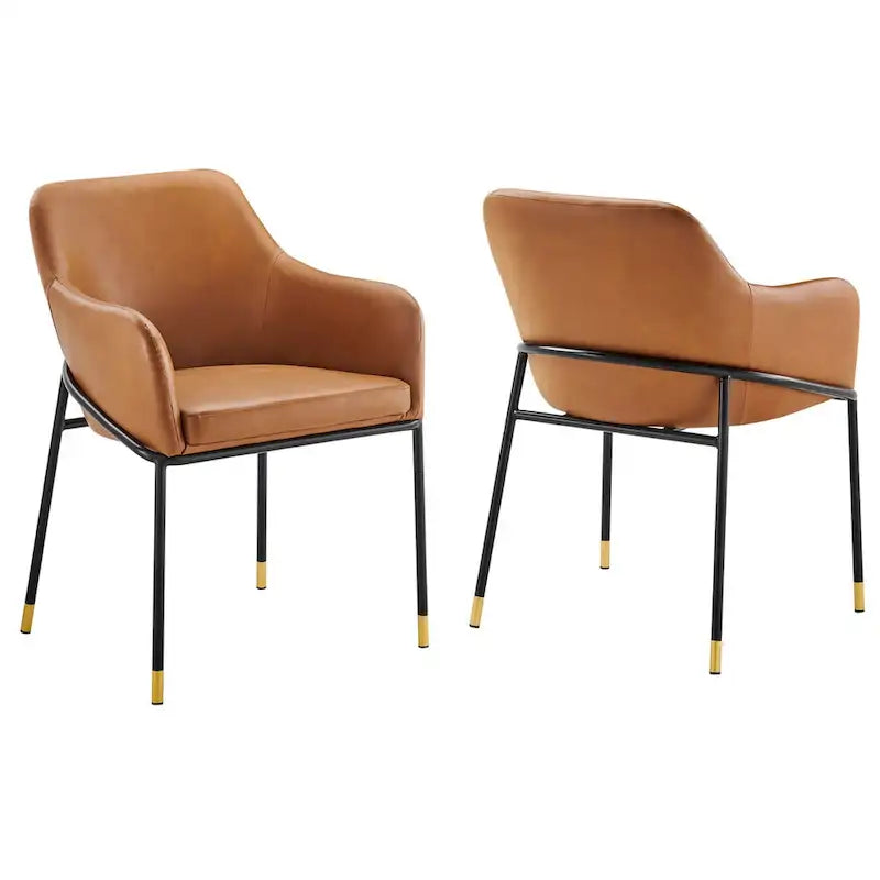 Lot de 2 chaises de salle à manger Jovi en cuir végétalien - S.O.