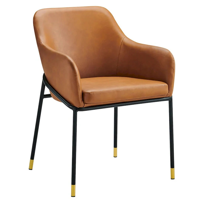 Lot de 2 chaises de salle à manger Jovi en cuir végétalien - S.O.