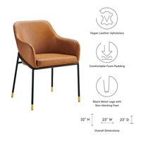 Lot de 2 chaises de salle à manger Jovi en cuir végétalien - S.O.
