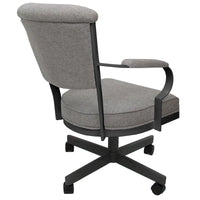 Chaise à roulettes pivotante Miami en métal sur piètement lecture - Assise haute de 18 po