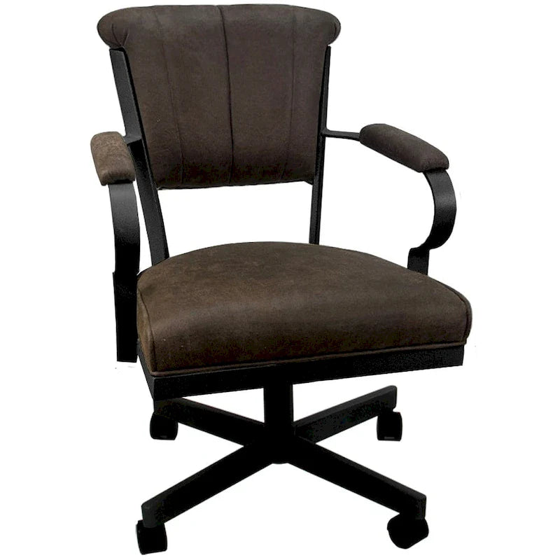Chaise à roulettes pivotante Miami en métal sur piètement lecture - Assise haute de 18 po
