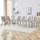 Chaise de salle à manger à coussin dossier en cuir synthétique, pieds en métal noir, coussin galbé élargi pour plus de confort (6 chaises)