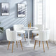 Table à manger ronde avec 4 chaises en tissu peluche Teddy