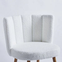 Table à manger ronde avec 4 chaises en tissu peluche Teddy