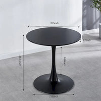 Table à manger ronde avec 4 chaises en tissu peluche Teddy