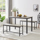 Ensemble table de salle à manger, table de bar avec 2 bancs de salle à manger, comptoir de table de cuisine avec chaises, style industriel pour table de petit-déjeuner