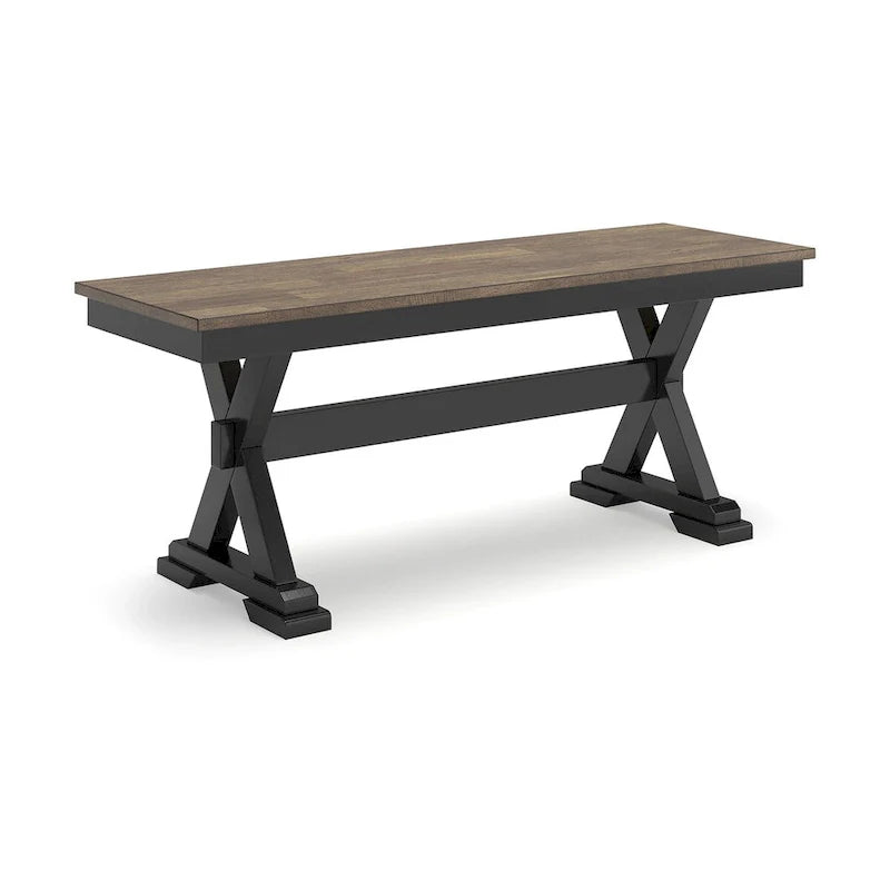 Signature Design by Ashley Wildenauer Banc de salle à manger marron/noir 50 - 48 L x 16 P x 19,25 H