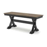 Signature Design by Ashley Wildenauer Banc de salle à manger marron/noir 50 - 48 L x 16 P x 19,25 H
