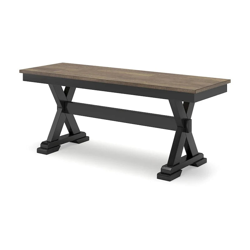 Signature Design by Ashley Wildenauer Banc de salle à manger marron/noir 50 - 48 L x 16 P x 19,25 H